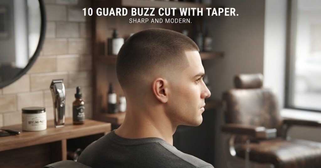 10 Guard Buzz Cut with Taper for a Sharp and Modern Look