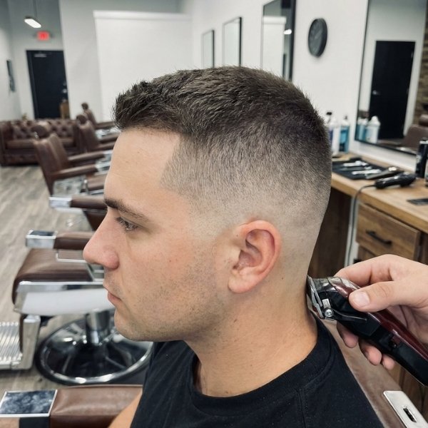 4 Guard Buzz Cut Fade for a Clean and Modern Finish