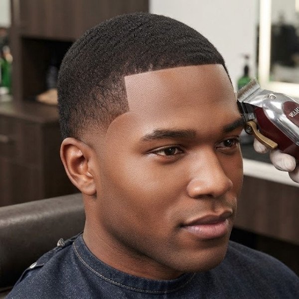 5 Guard Buzz Cut Black Male with a Sharp and Natural Look