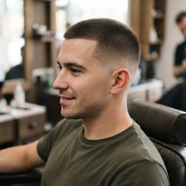 6 Guard Buzz Cut Low Taper for a Subtle and Clean Style