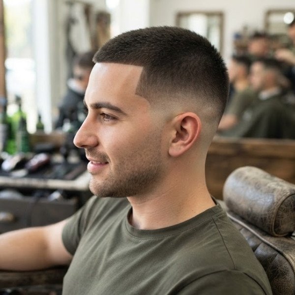 6 Guard Buzz Cut Mid Taper for a Fresh and Balanced Style