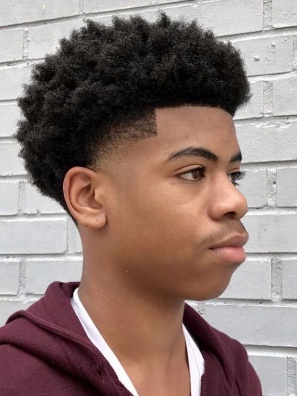 Afro Low Taper Fade Black Haircut