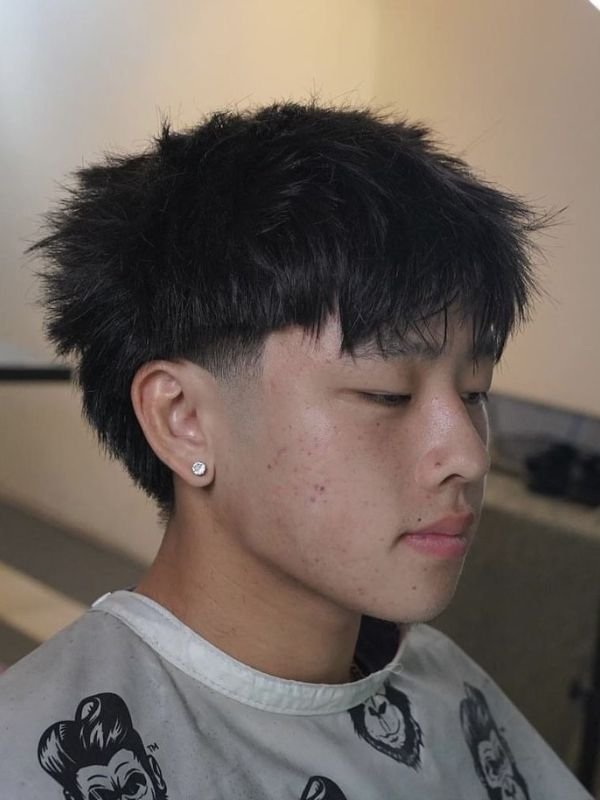 Asian Low Taper Fade Fluffy Hair