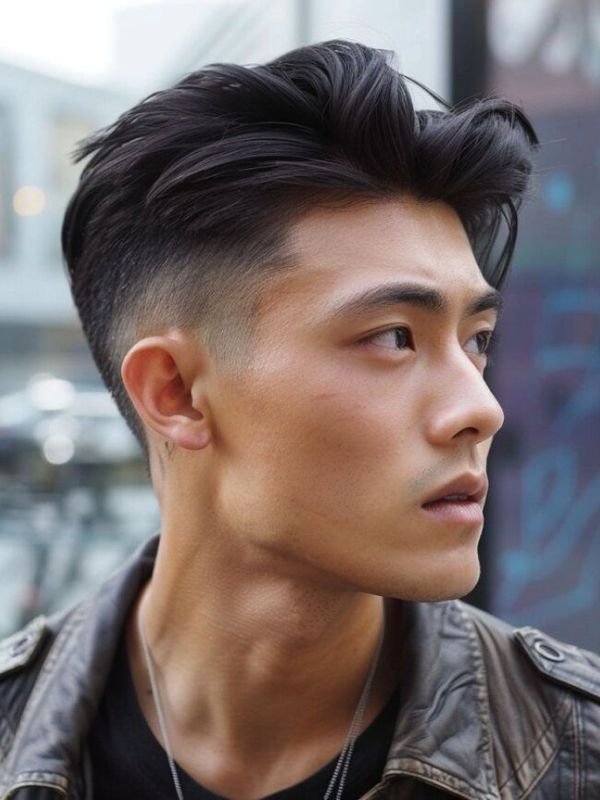 Asian Low Taper Fade Side Part