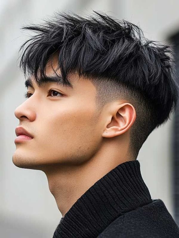 Asian Low Taper Fade Textured Crop