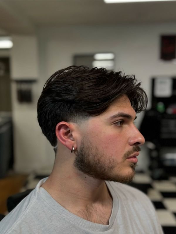 Blonde Low Taper Fade Middle Part