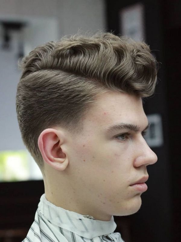 Blonde Low Taper Fade Side Part