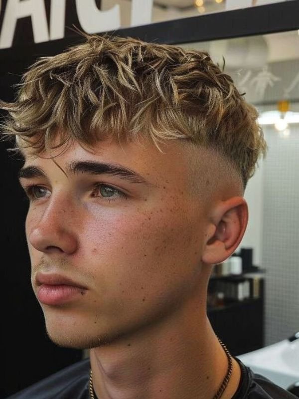 Blonde Low Taper Fade Textured Crop