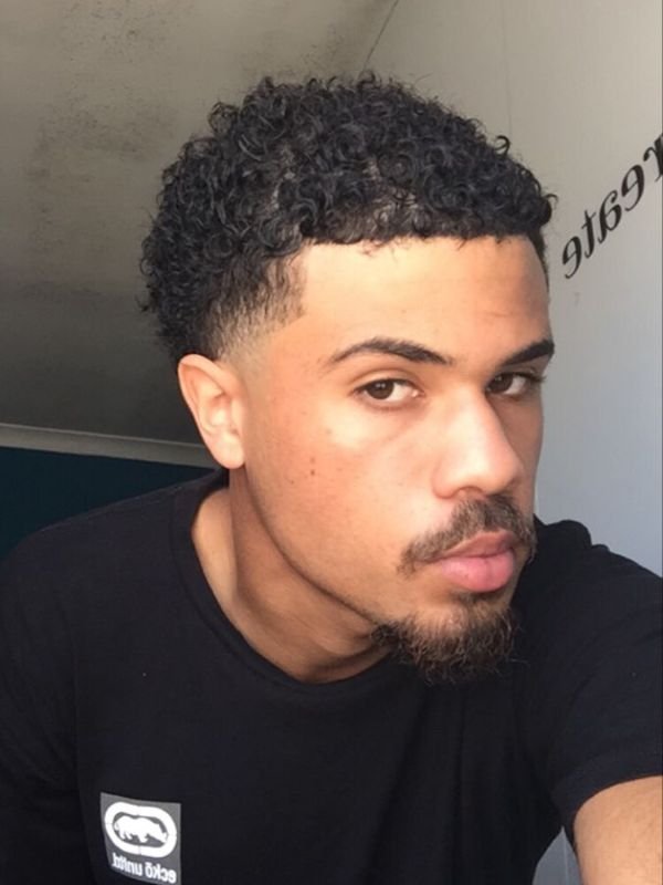 Curly Low Taper Fade Buzz Cut