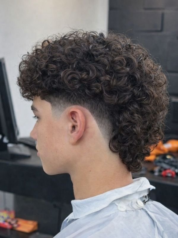 Curly Mohawk Fade