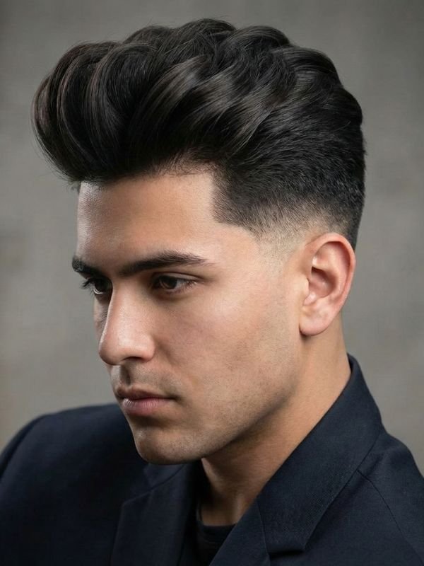 Layered Low Taper Fade Quiff Haircut