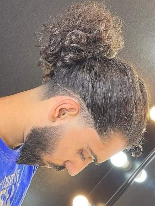 Long Curly Top with Low Fade