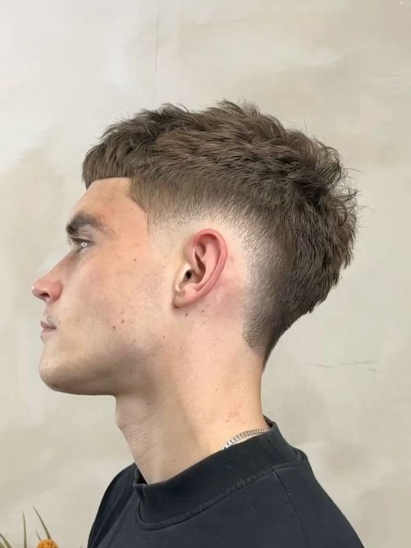 Long Textured Crop with Low Taper Fade