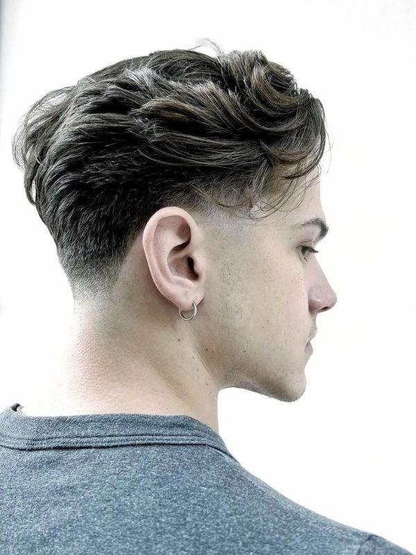 Long Top Low Taper Fade Middle Part