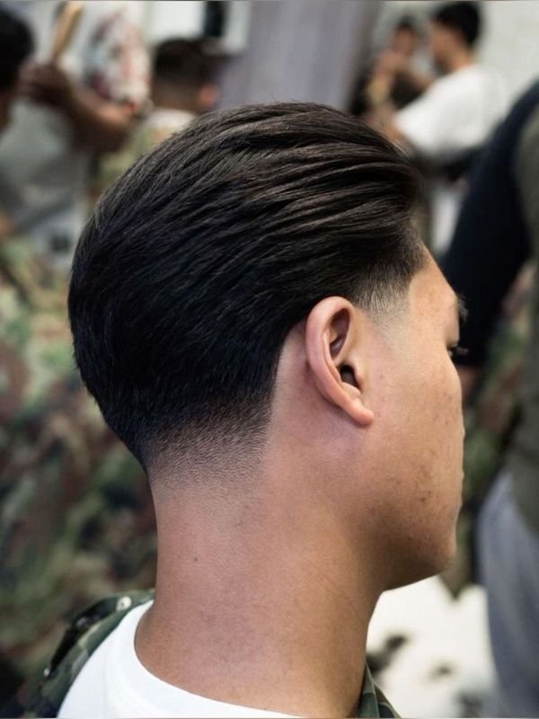 Low Taper Fade Asian Haircuts Slick Back