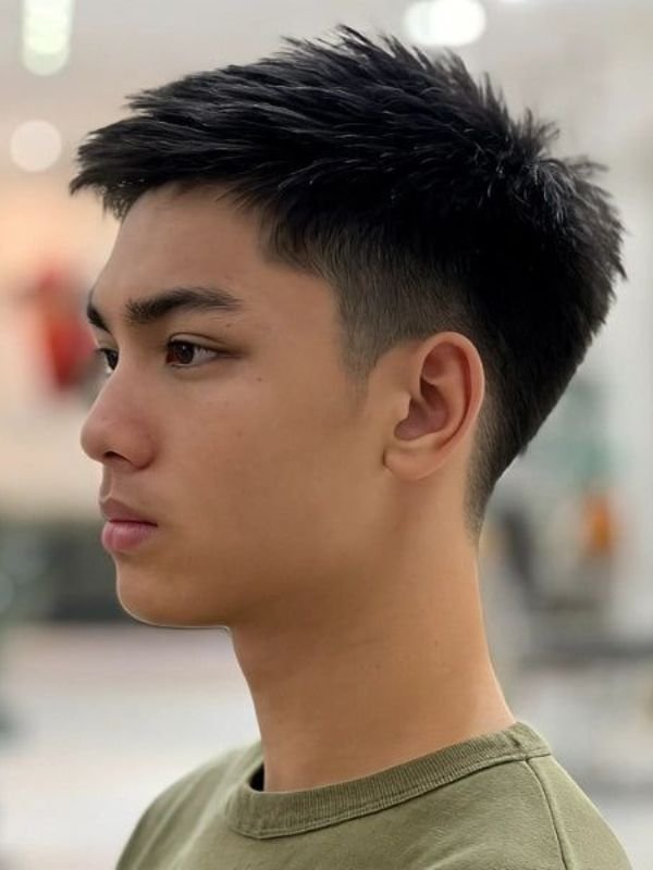Low Taper Fade Asian Haircuts Spiky Hair
