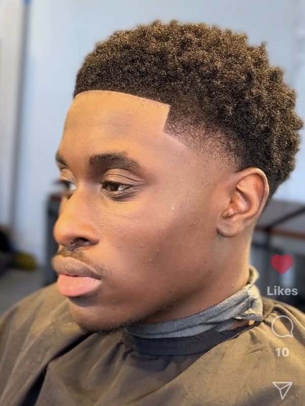Low Taper Fade Black Haircut with Hair Design