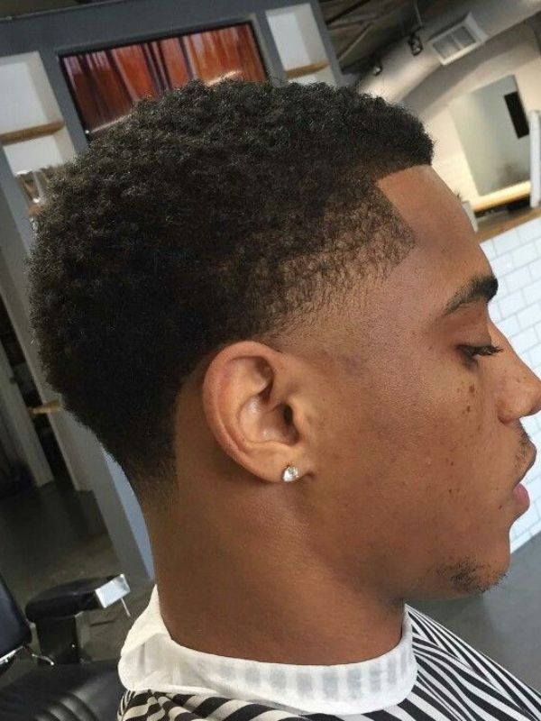 Low Taper Fade Black Haircut with Line Up