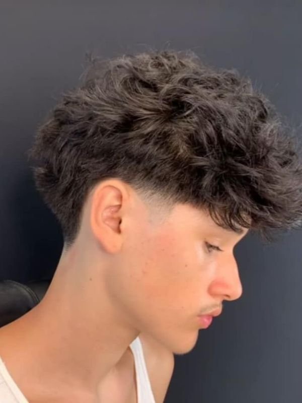 Low Taper Fade Curly Hair Fluffy