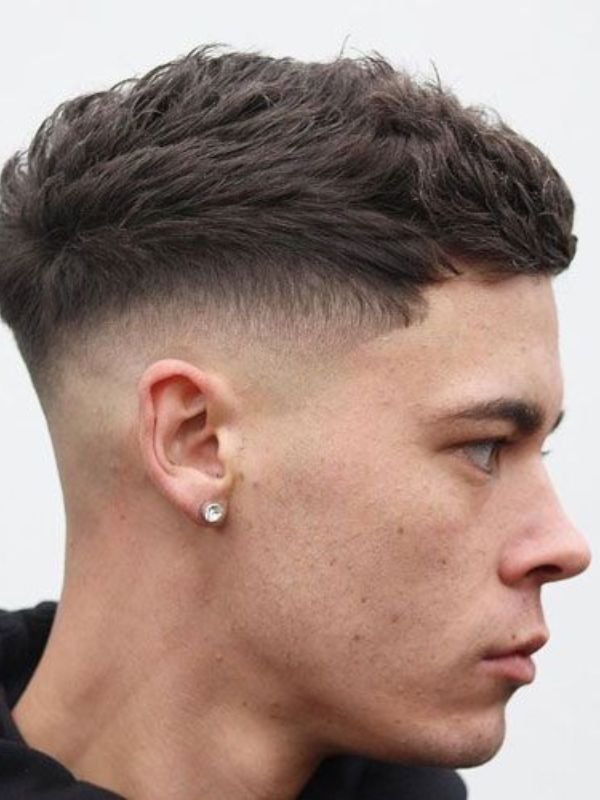 Low Taper Fade French Crop with Skin Fade Finish