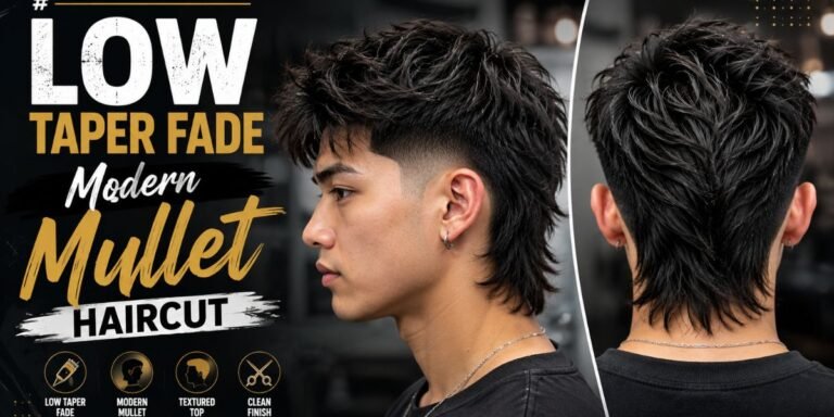 Low Taper Fade Modern Mullet Haircut