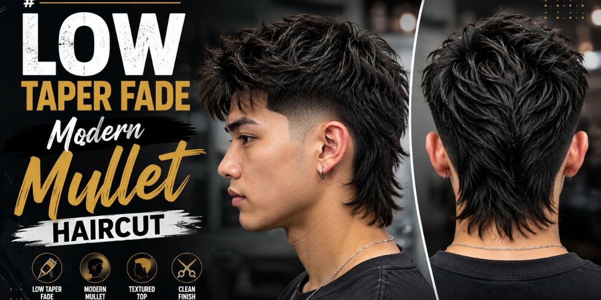 Low Taper Fade Modern Mullet Haircut