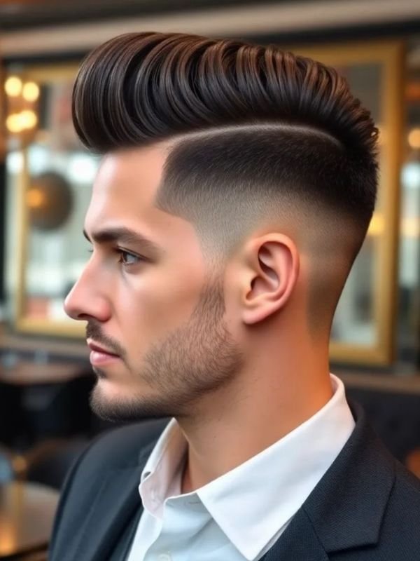 Low Taper Fade Pompadour Quiff