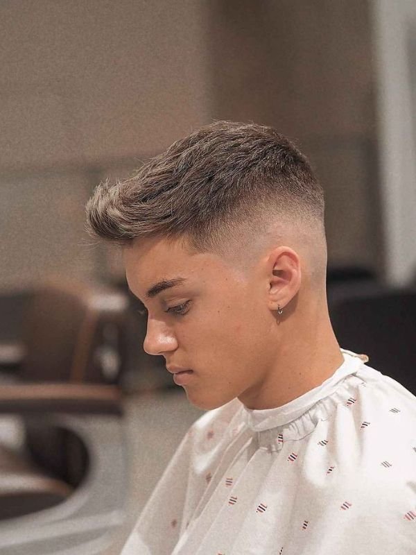 Low Taper Fade Quiff for Teen Boys