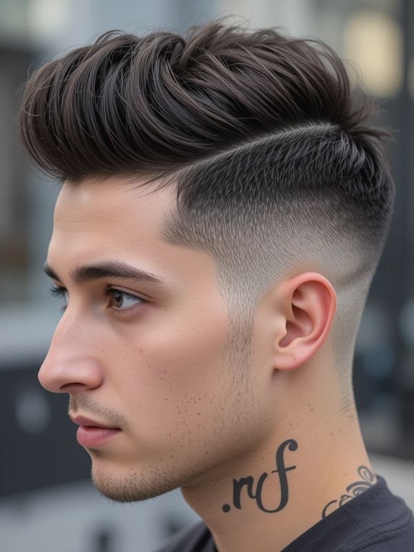 Low Taper Fade Quiff with Textured Top