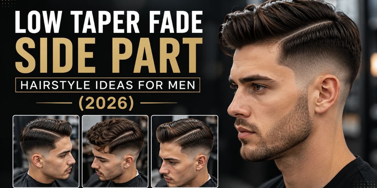 Low Taper Fade Side Part Hairstyle