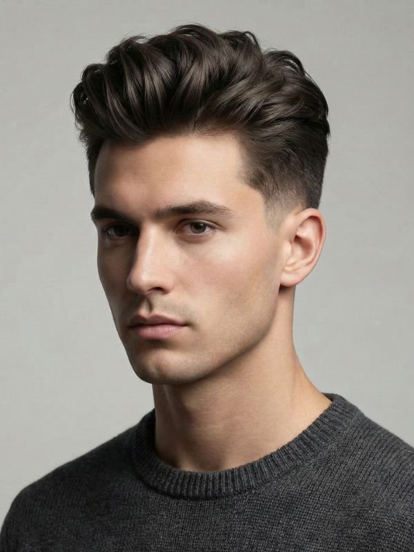 Low Taper Fade Side Part with Beard