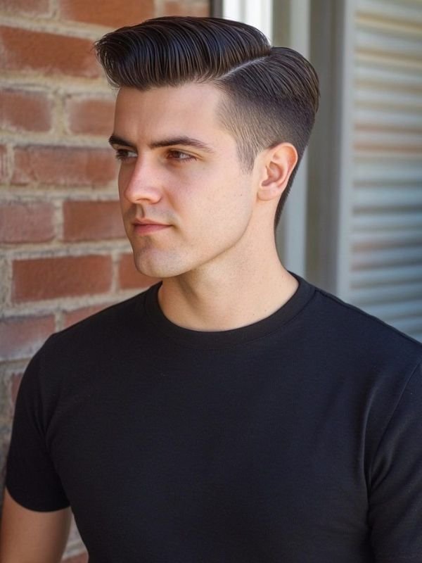 Low Taper Fade Side Part with Line Up