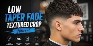 Low Taper Fade Textured Crop Haircut