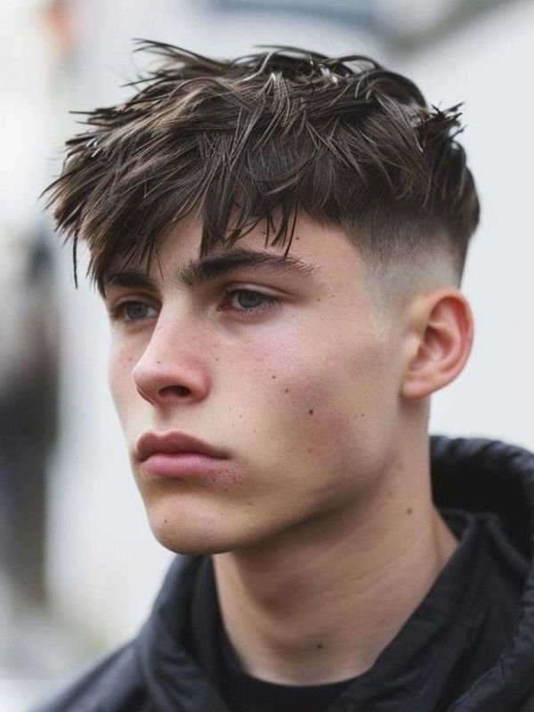 Low Taper Fade Textured Crop Haircut Thin Hair