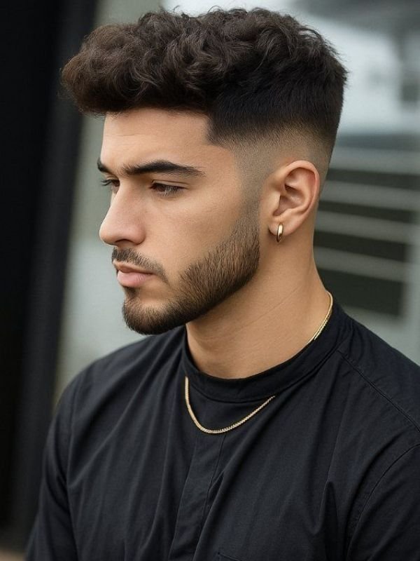 Low Taper Fade Textured Crop Haircut Wavy