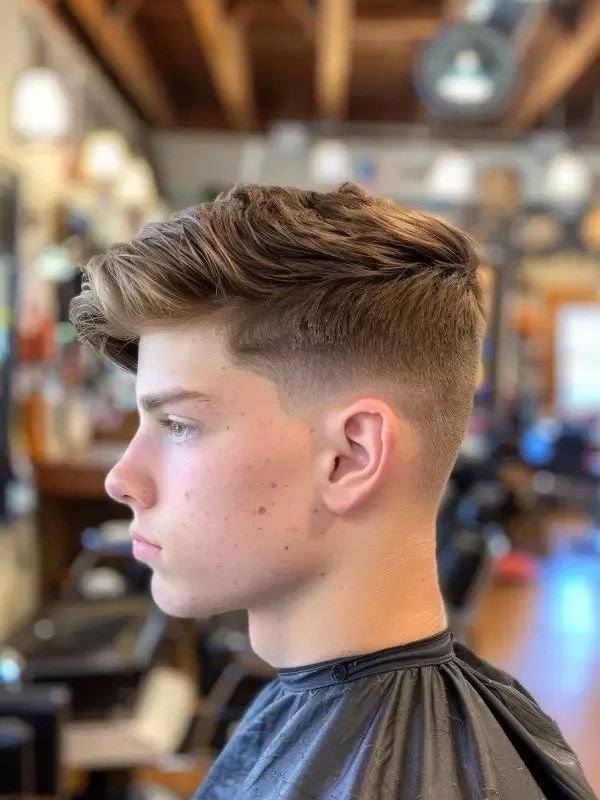 Low Taper Fade Textured Crop Haircut for Teen Boys