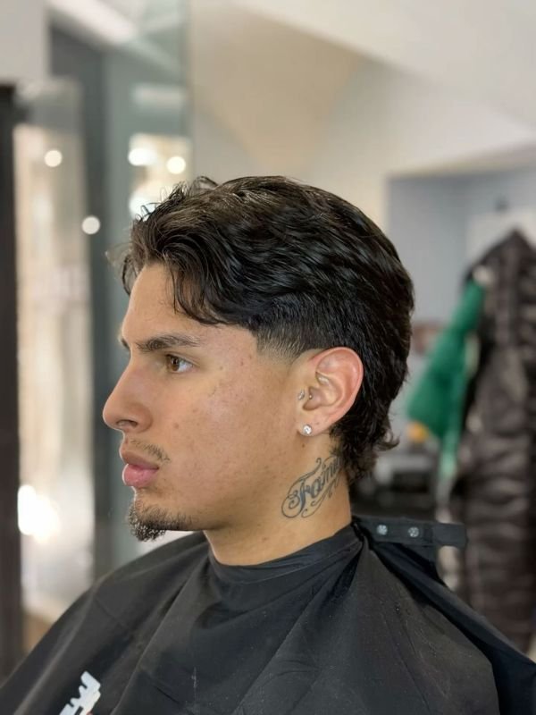 Messy Low Taper Fade Middle Part