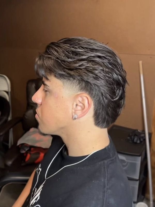 Middle Part Taper Fade