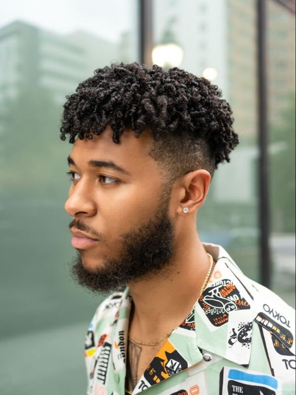 Natural Coils Low Taper Fade Black Haircut