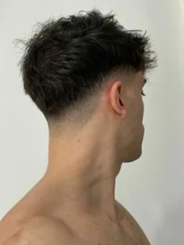 Natural Low Taper Fade Middle Part