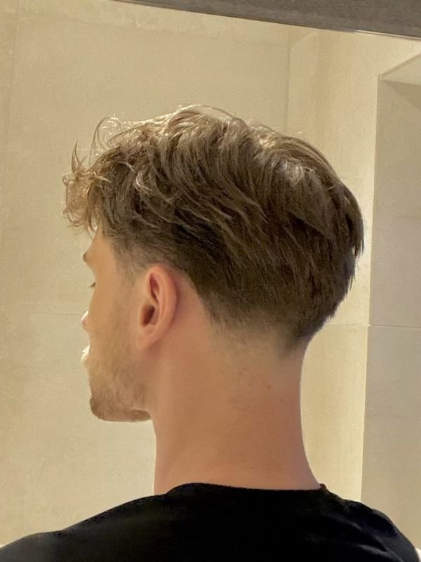 Short Low Taper Fade Middle Part