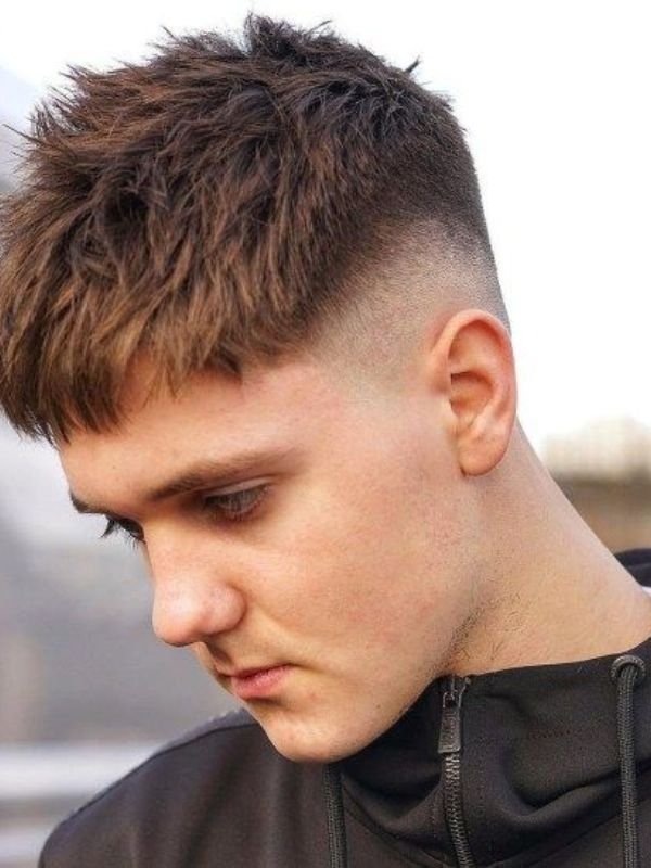 Spiky Textured Crop with Low Taper Fade