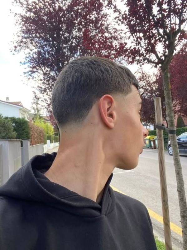 Straight Hair Low Taper Fade Buzz Cut