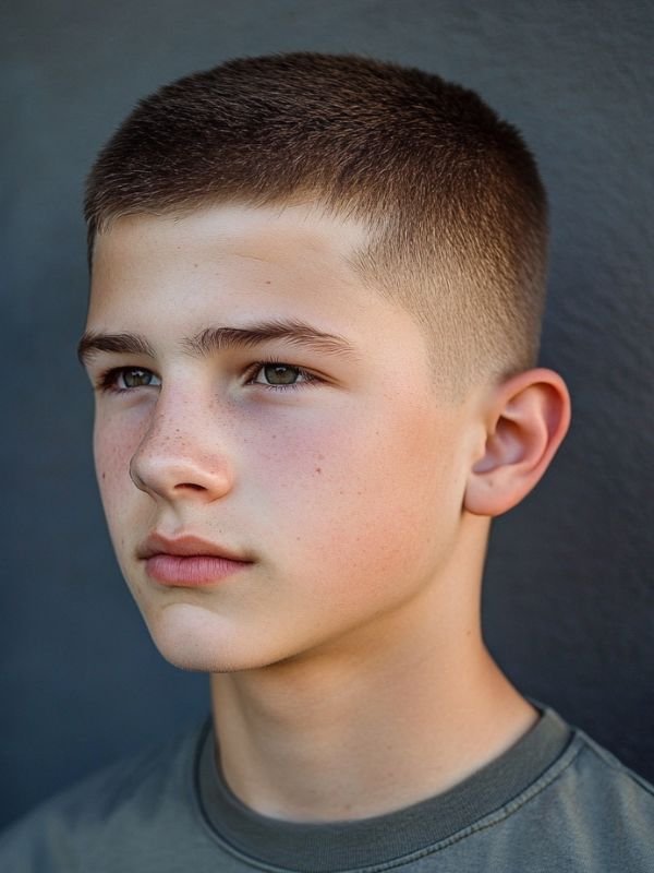 Teen Boy Low Taper Fade Buzz Cut