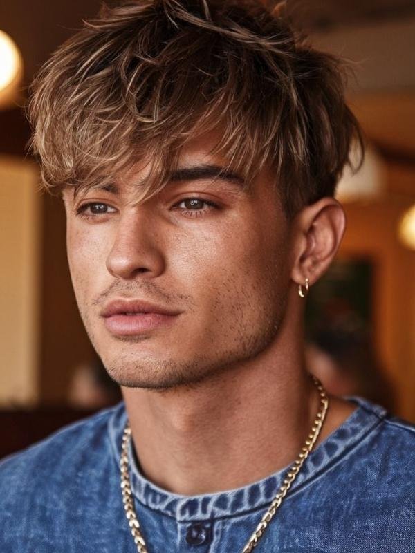 Textured Fringe with Thick Hair