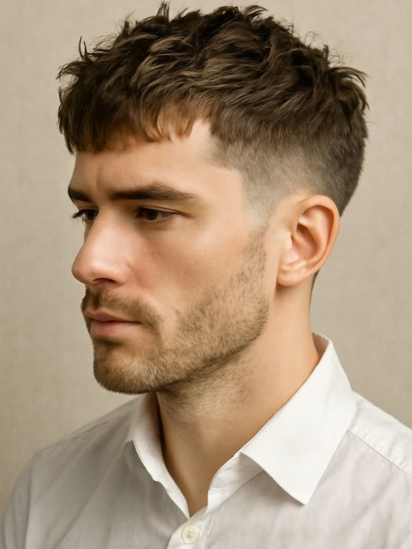 Textured Low Taper Fade French Crop Haircuts