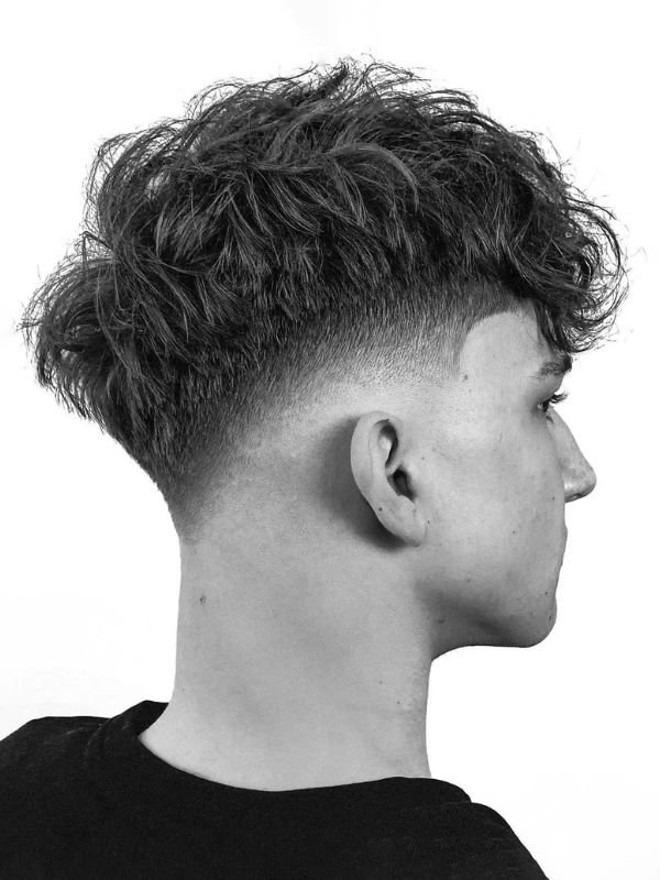 Textured Low Taper Fade Quiff Haircut