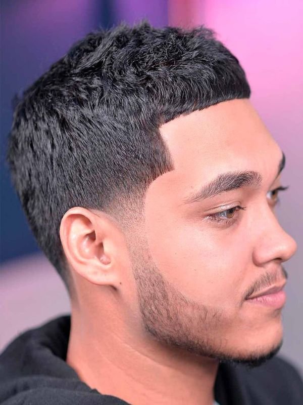 Thick Hair Low Taper Fade Caesar Cut