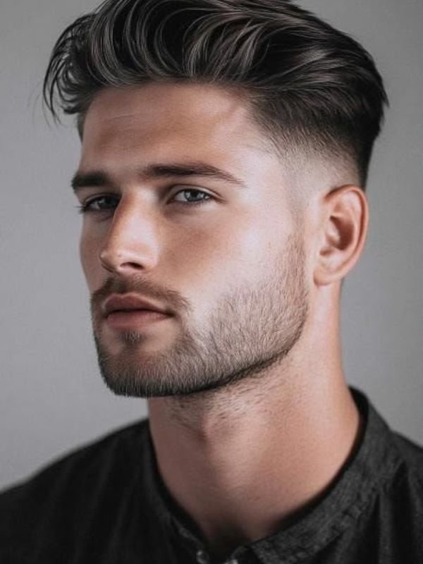 Thick Hair Low Taper Fade Quiff Haircut
