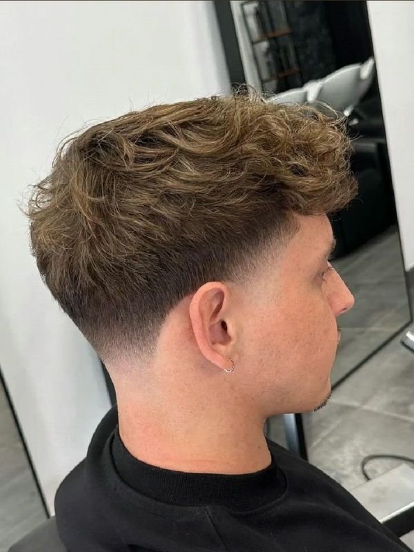 Wavy Low Taper Fade Caesar Cut